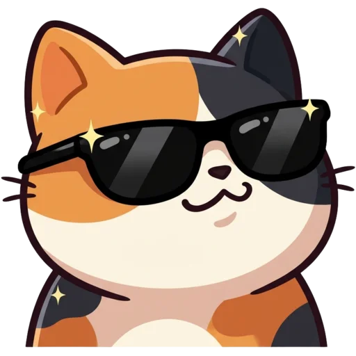 Cool cat with sunglasses emote