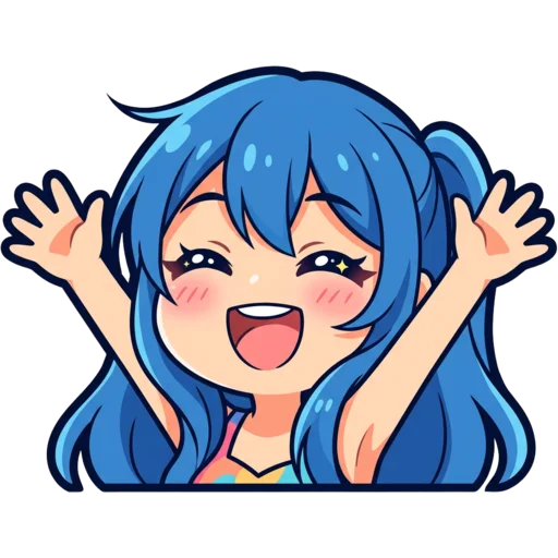 Excited anime girl emote